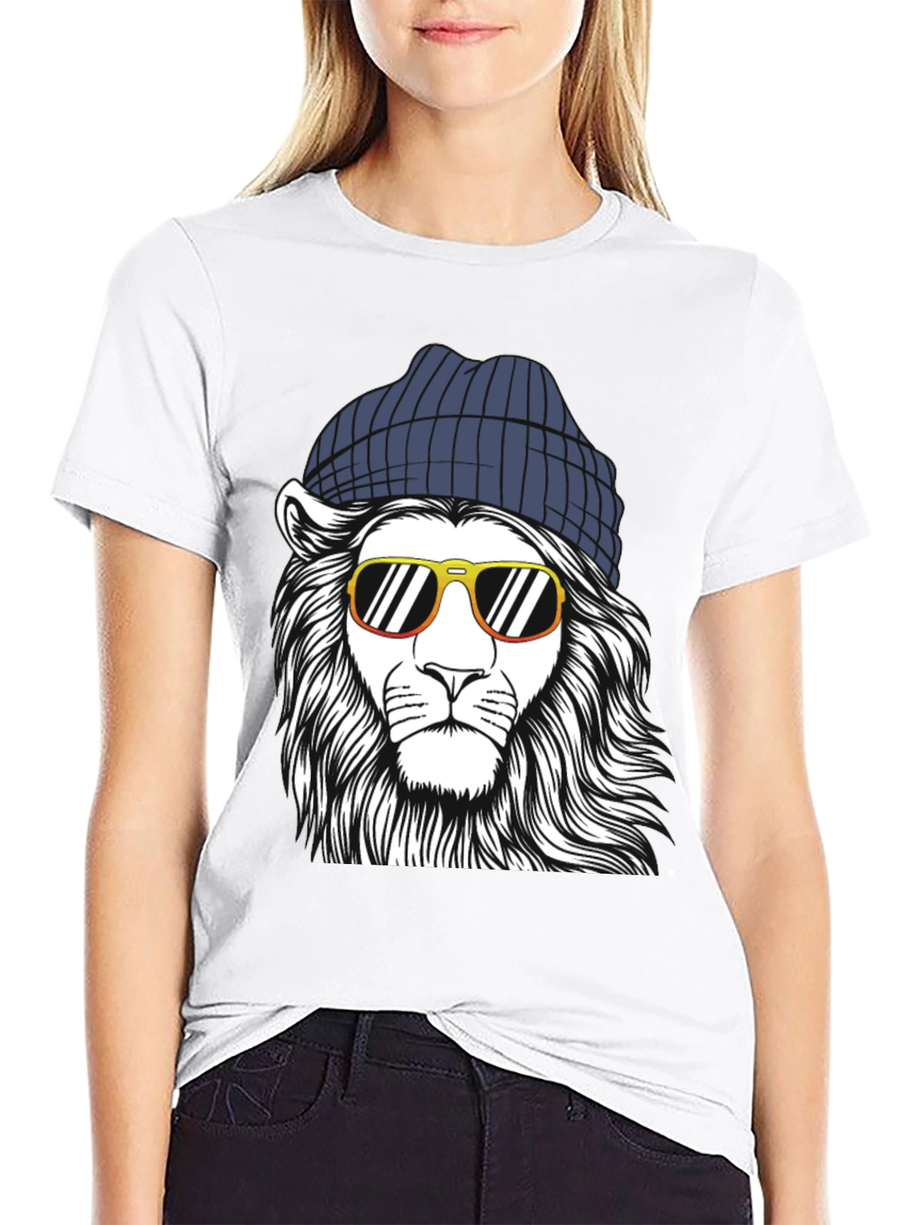 Cool Lion Graphic Tee - Black Cotton Shirt