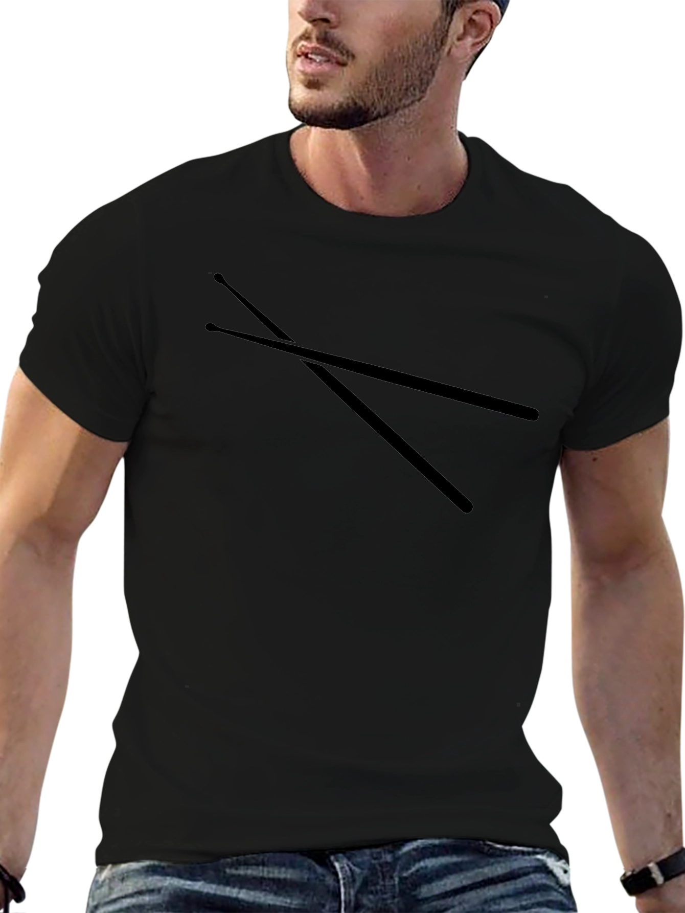 Black Drumsticks T-Shirt - Musician Style