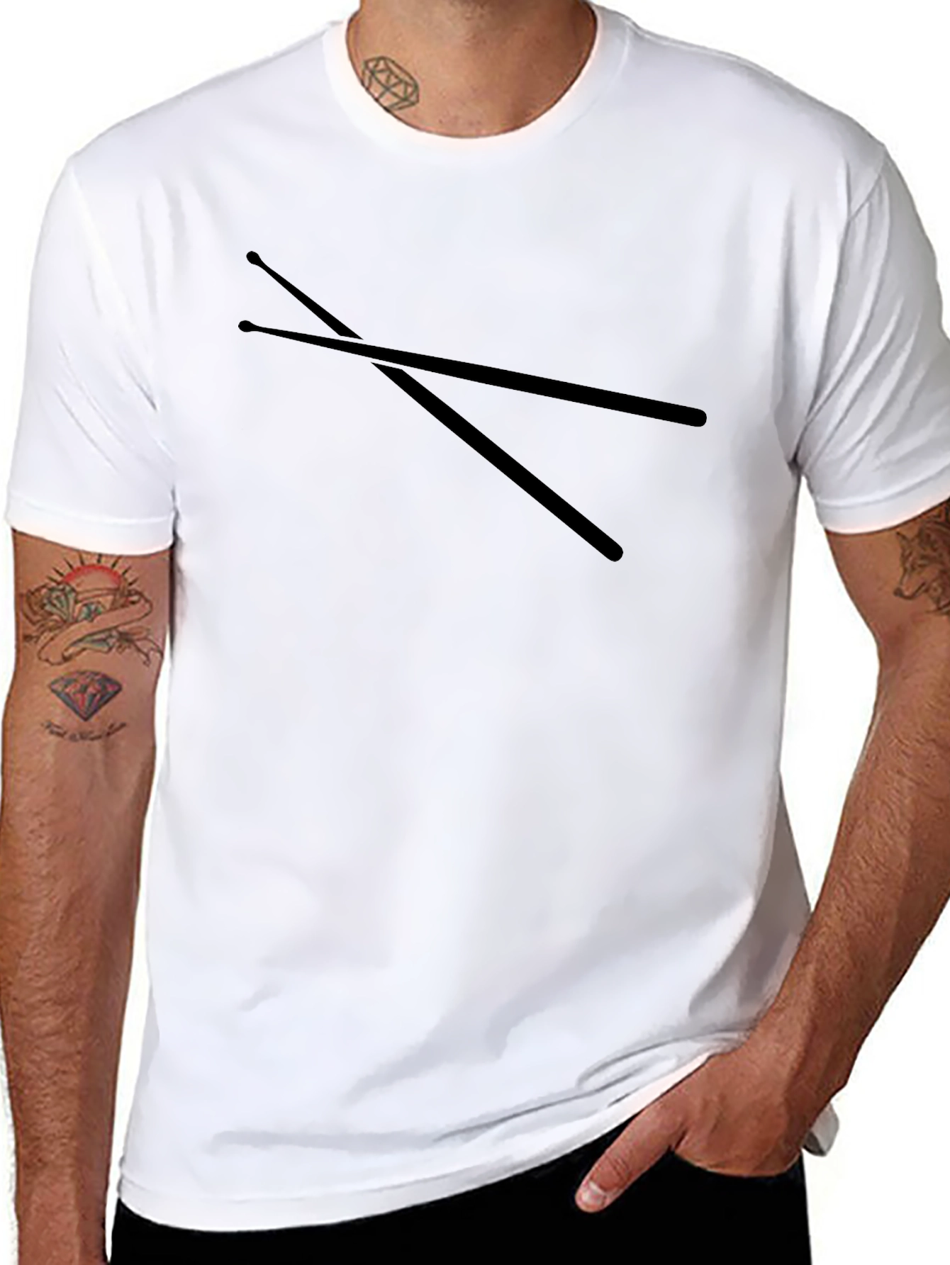 Black Drumsticks T-Shirt - Musician Style