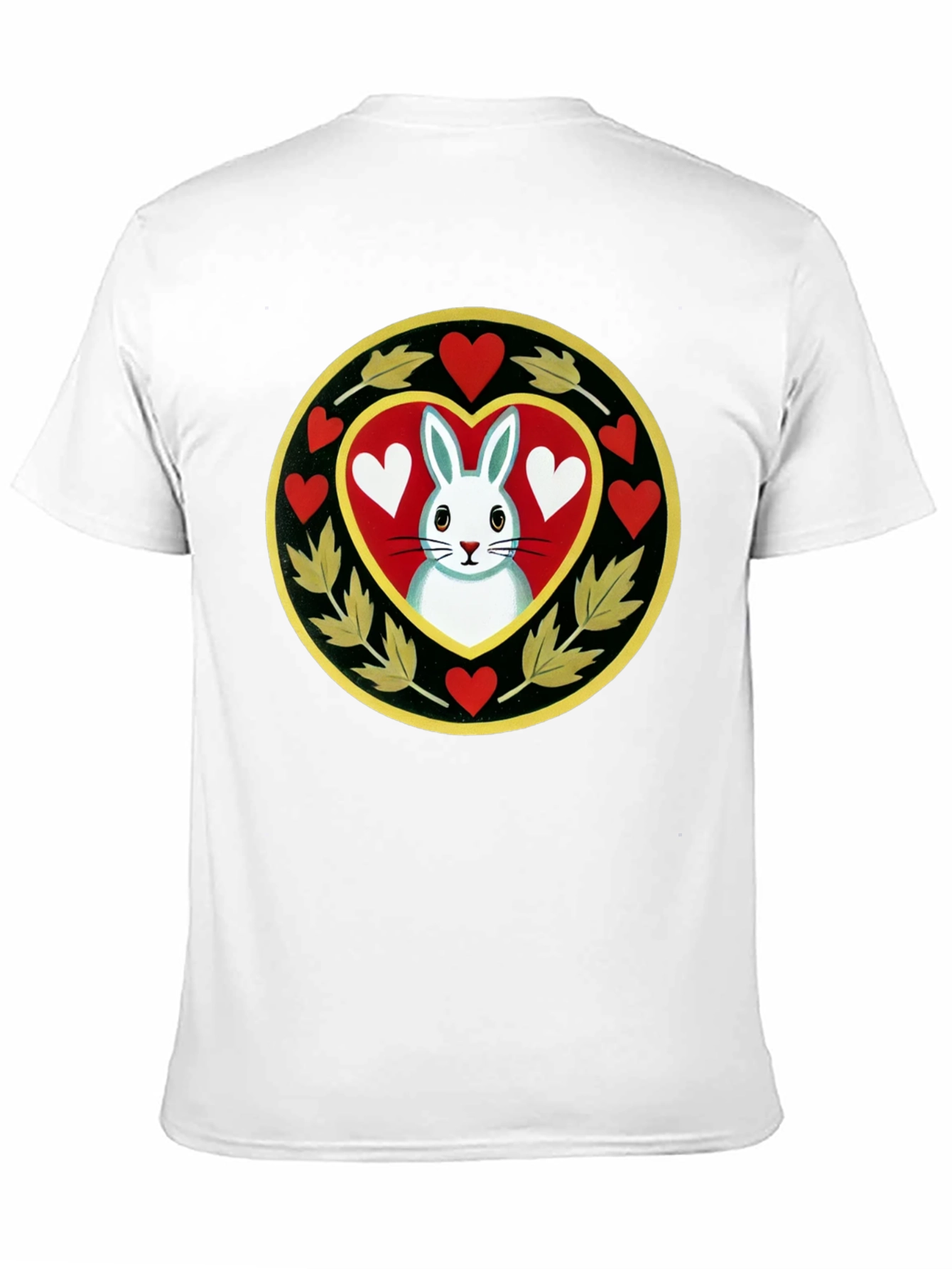 Rabbit Heart T-Shirt - Black Cotton Tee