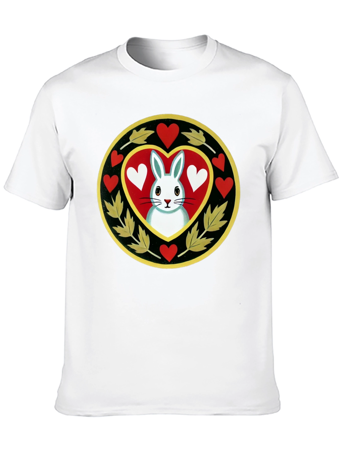 Rabbit Heart T-Shirt - Black Cotton Tee