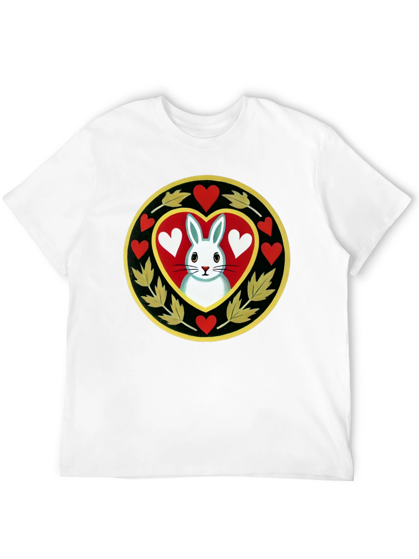 Rabbit Heart T-Shirt - Black Cotton Tee