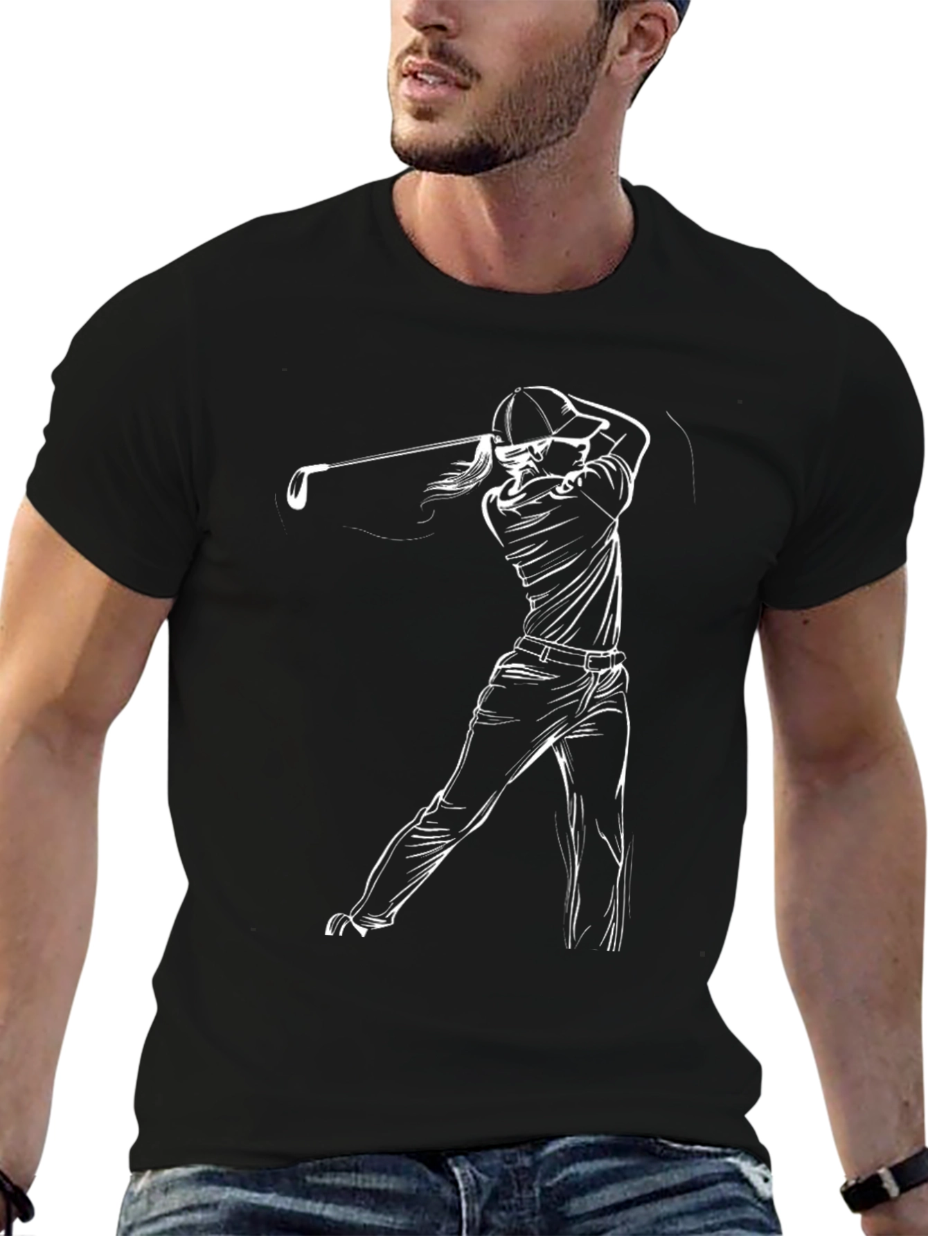 Golf Swing Graphic Tee - Stylish Golfer T-Shirt
