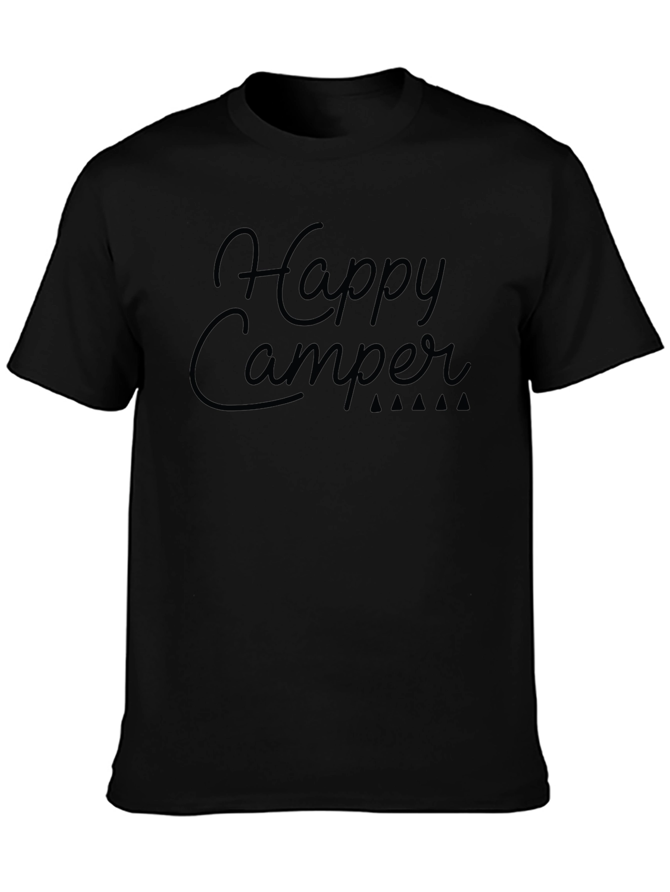 Happy Camper Black Graphic T-Shirt