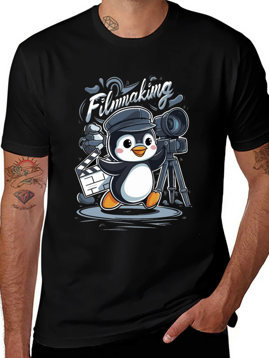 Filmmaking Penguin Graphic T-Shirt