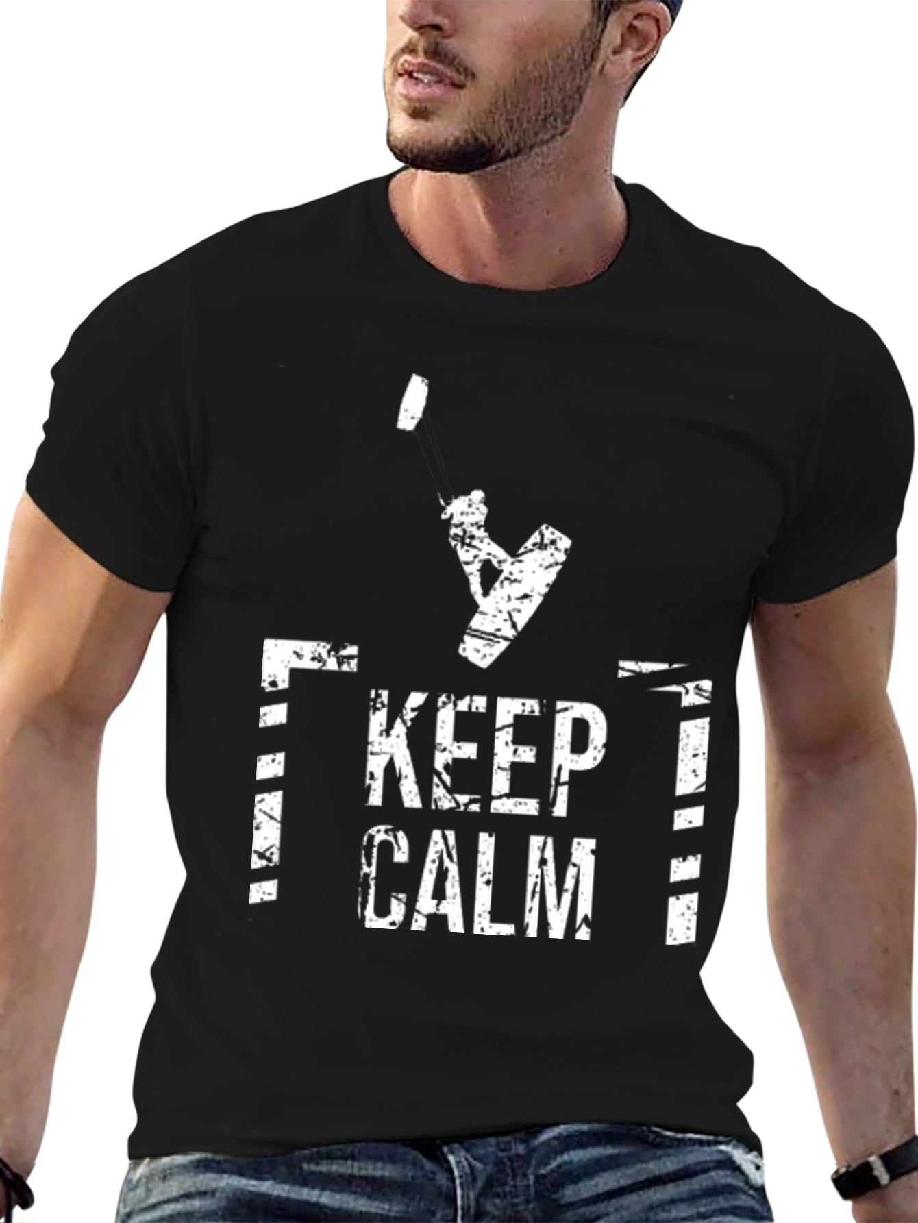 Keep Calm Kiteboarding T-Shirt - Distressed Graphic Tee