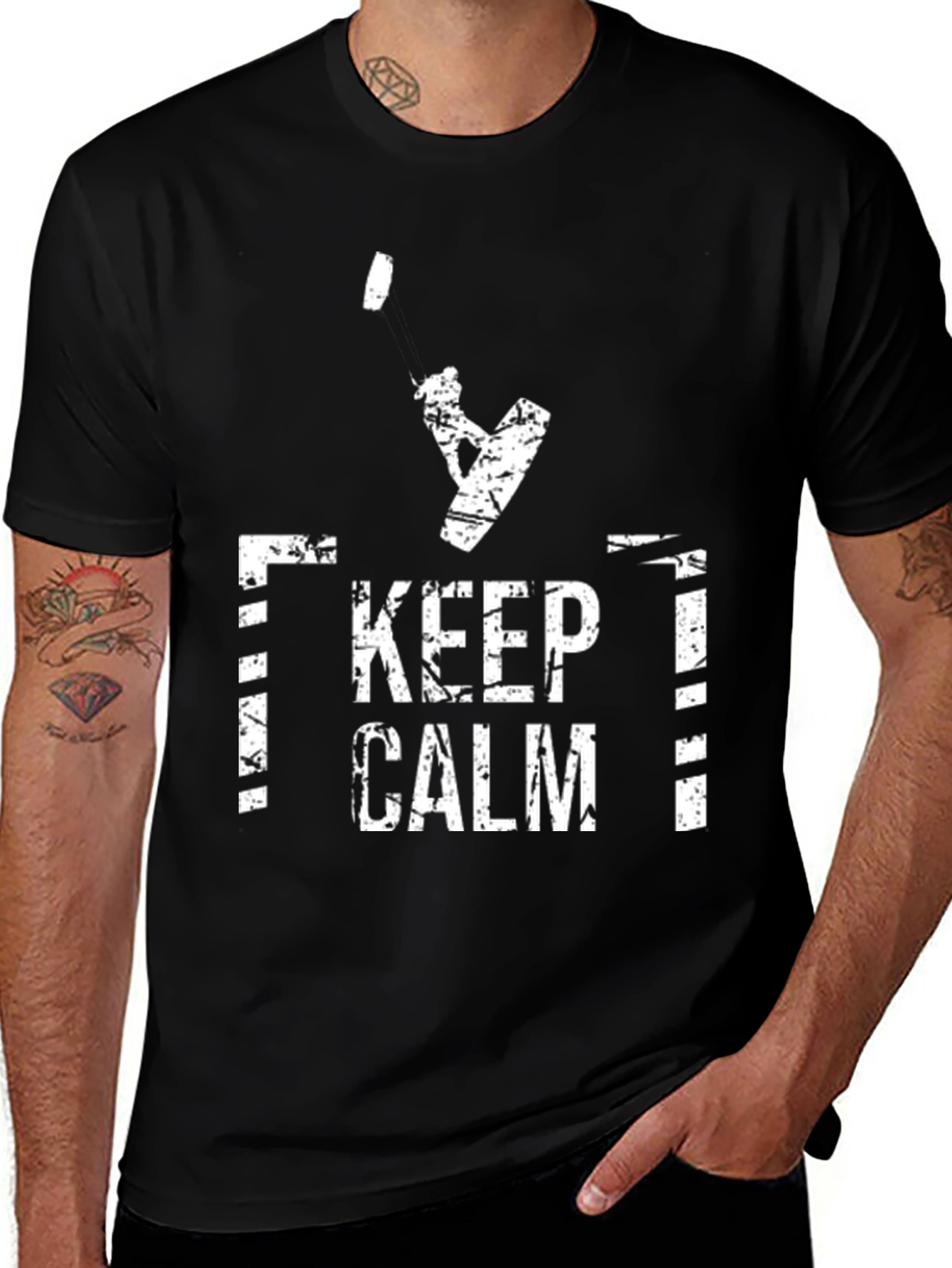 Keep Calm Kiteboarding T-Shirt - Distressed Graphic Tee