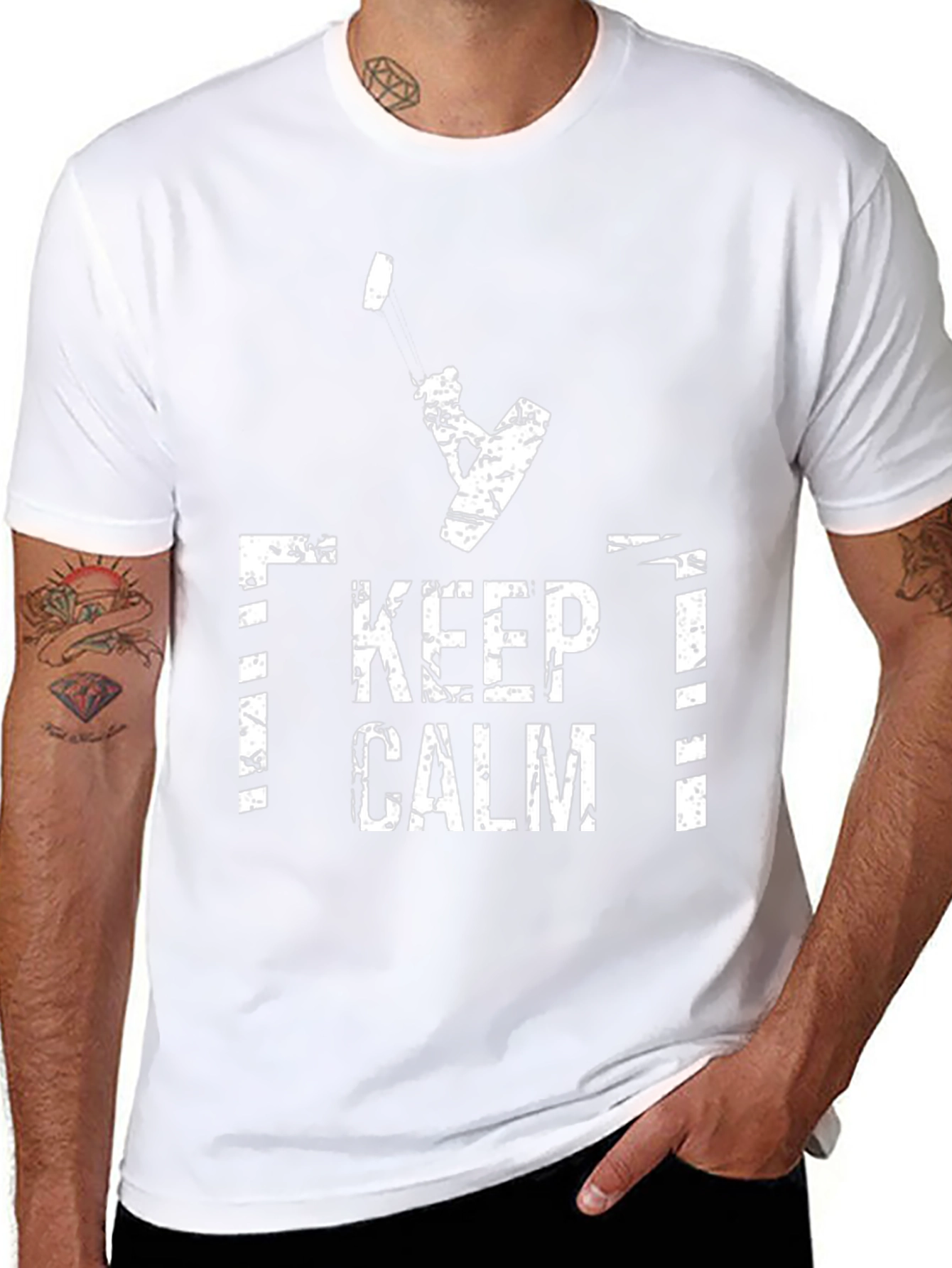 Keep Calm Kiteboarding T-Shirt - Distressed Graphic Tee
