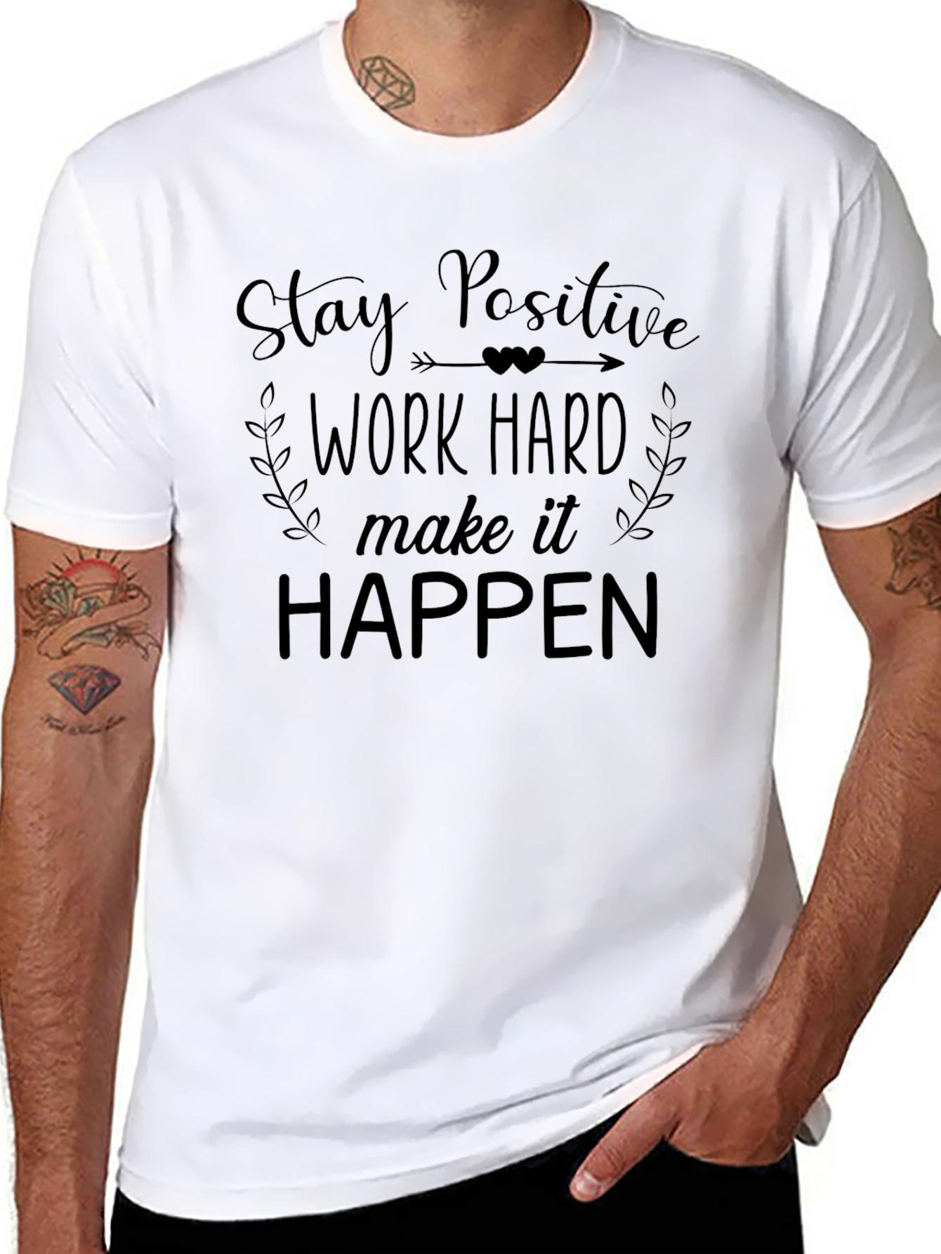 Stay Positive Mens Graphic Tee