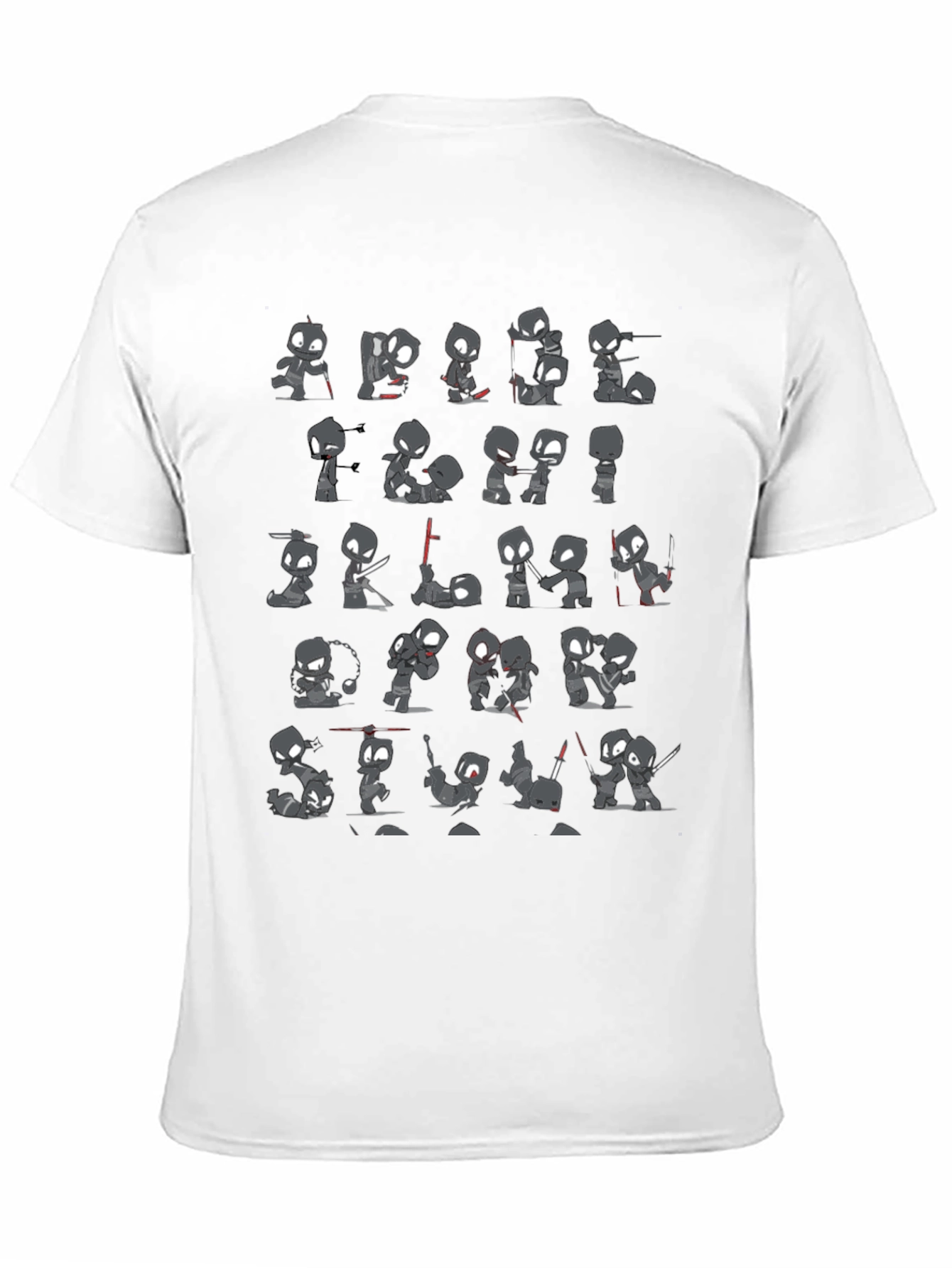 Ninja Stick Figures Black T-Shirt