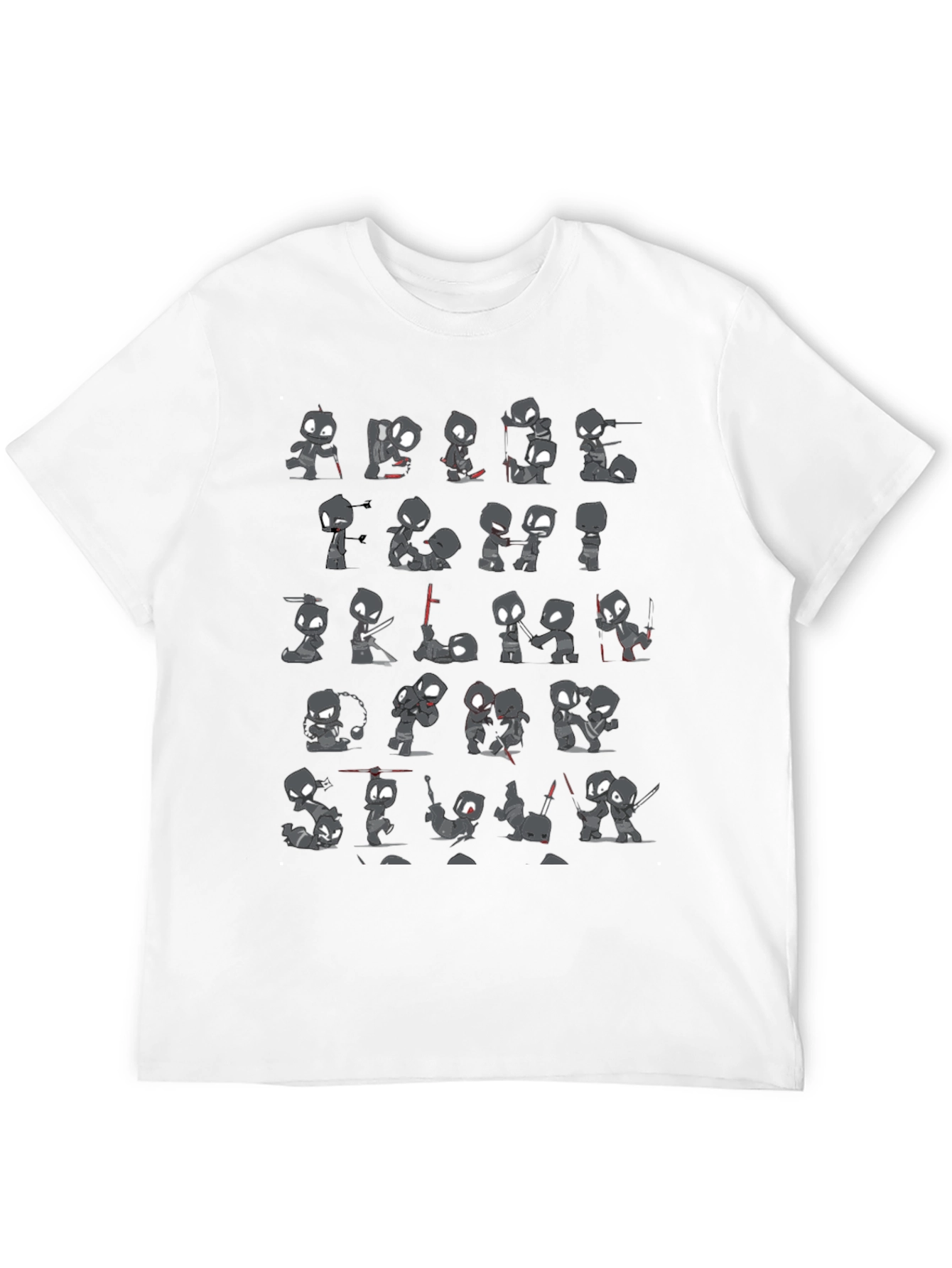 Ninja Stick Figures Black T-Shirt