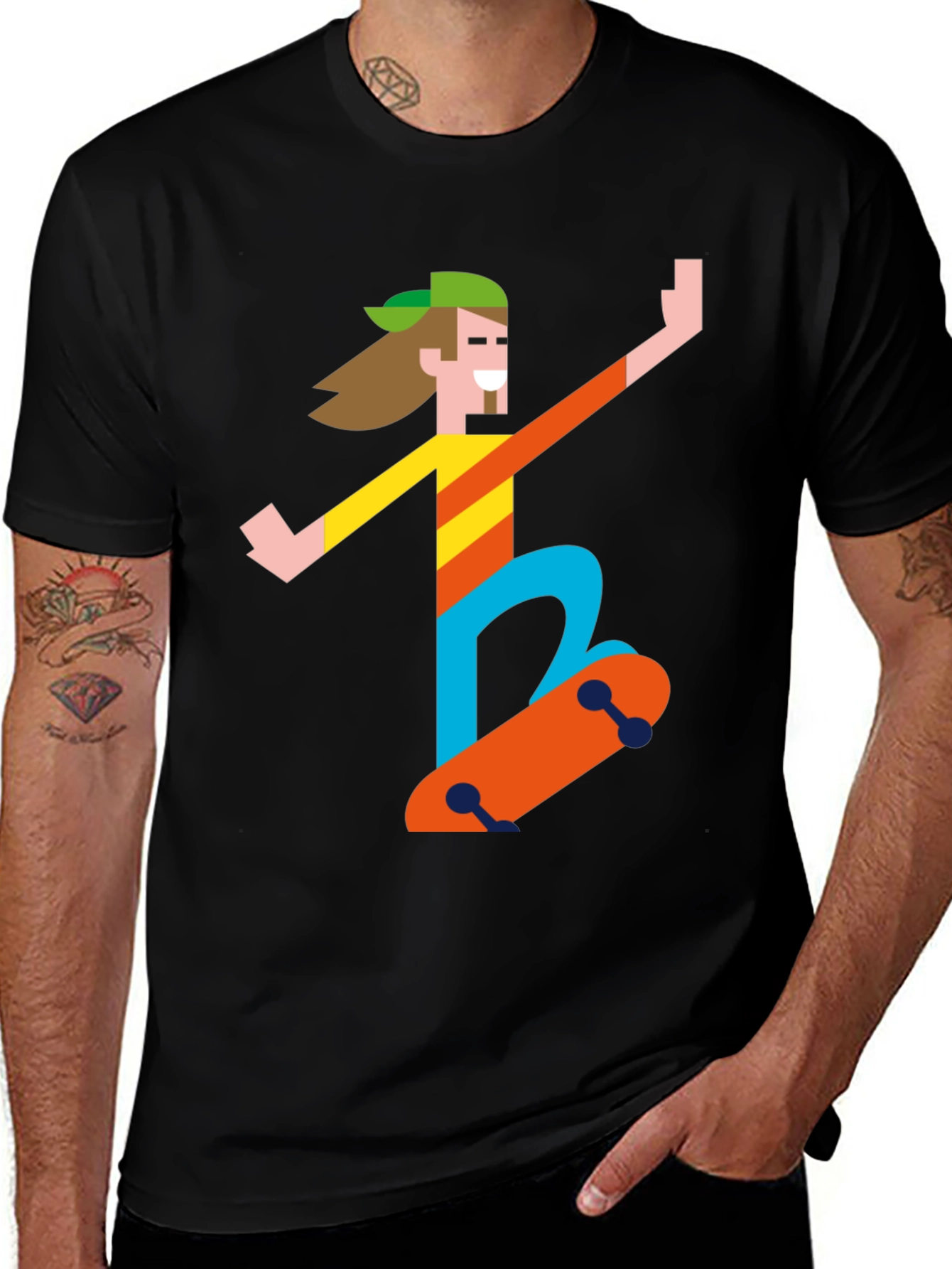 Skater Graphic Tee - Black T-Shirt