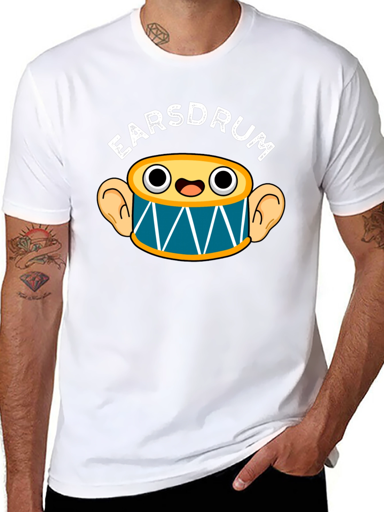 Earsdrum Graphic Black T-Shirt Funny Music Lover Tee