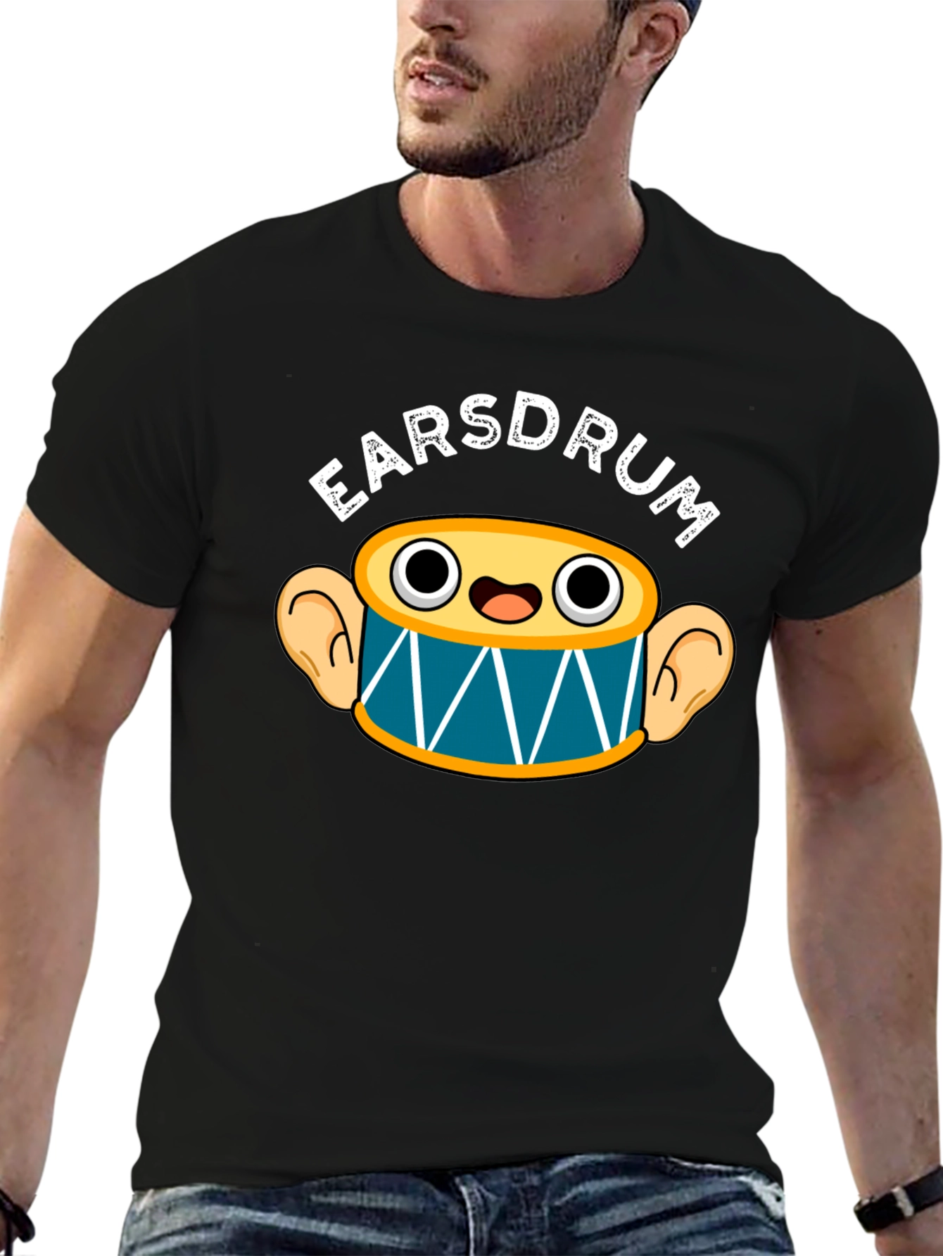 Earsdrum Graphic Black T-Shirt Funny Music Lover Tee