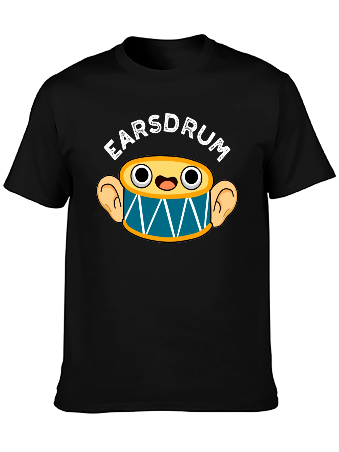 Earsdrum Graphic Black T-Shirt Funny Music Lover Tee
