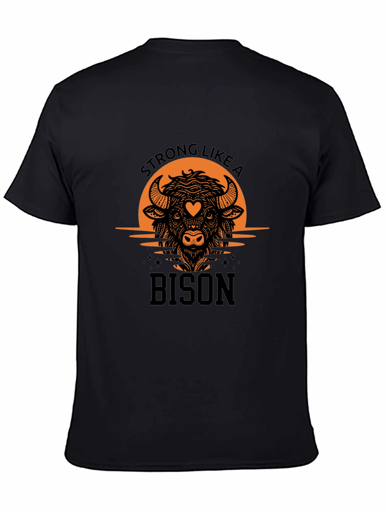 Strong Like a Bison Graphic Tee - Black