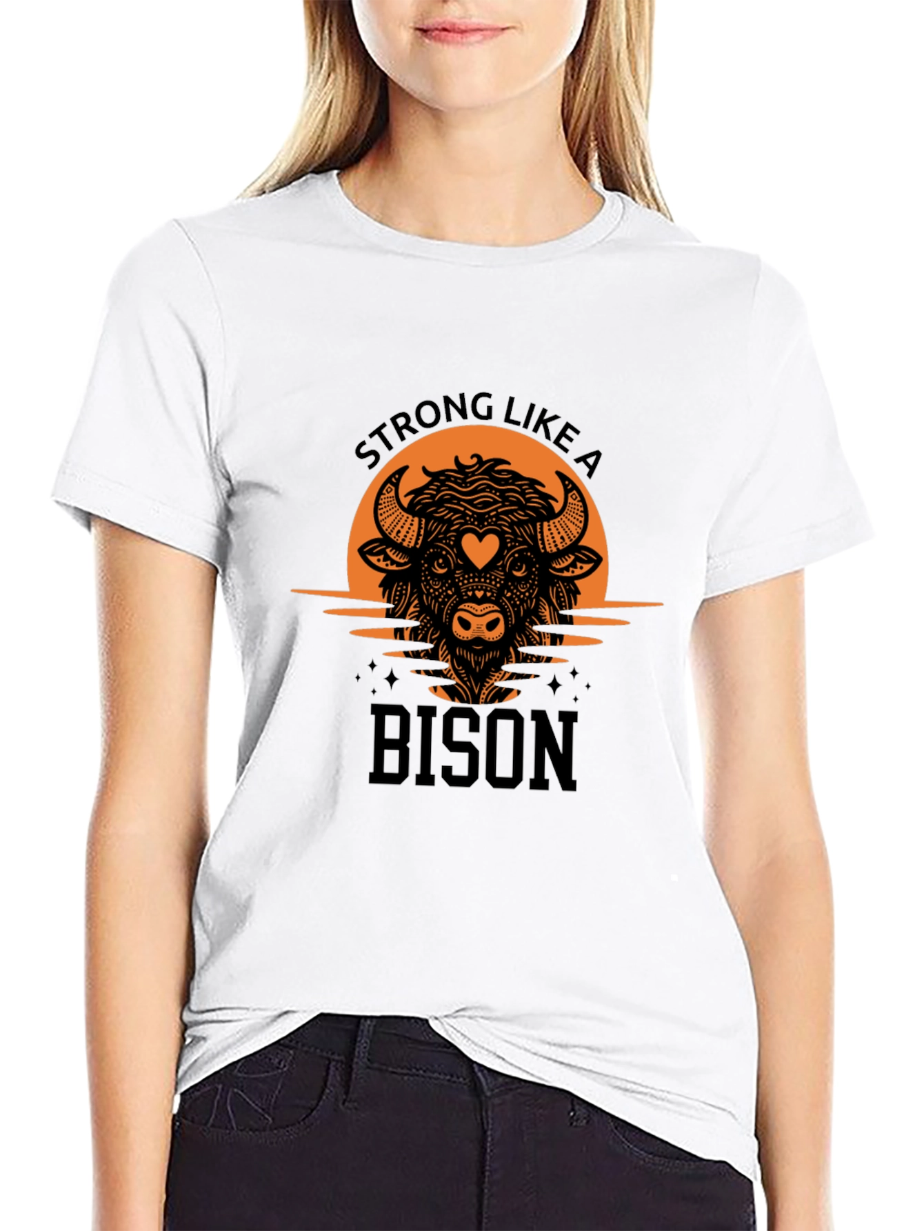 Strong Like a Bison Graphic Tee - Black