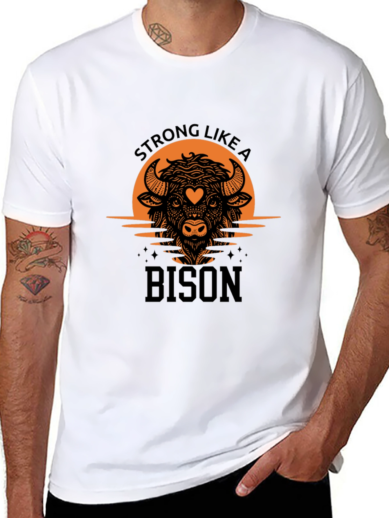 Strong Like a Bison Graphic Tee - Black