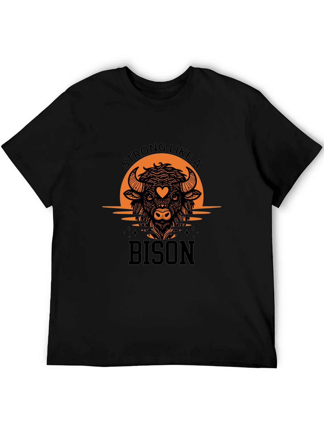 Strong Like a Bison Graphic Tee - Black