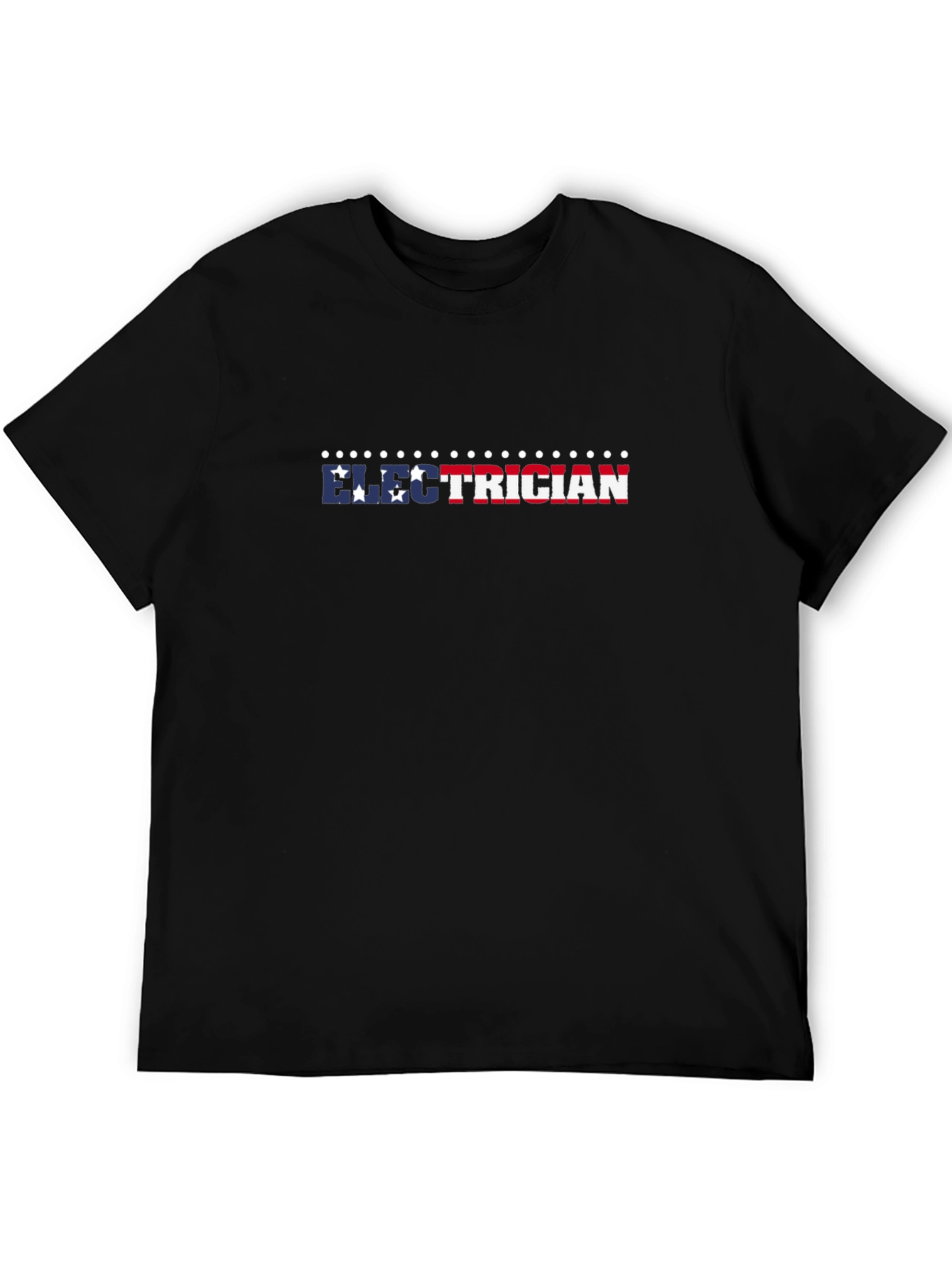 Electrician Patriotic T-Shirt - Black Crew Neck