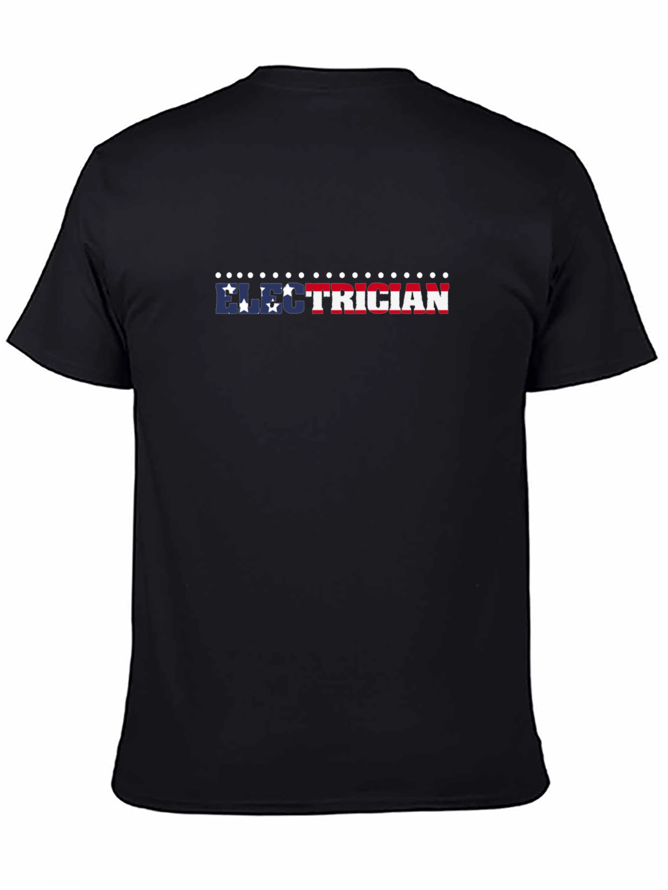 Electrician Patriotic T-Shirt - Black Crew Neck