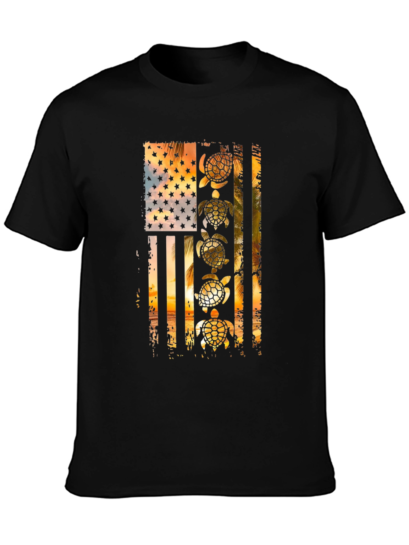 American Flag Sea Turtle Graphic Tee