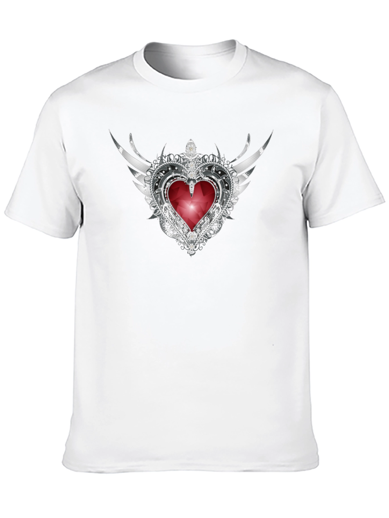 Winged Heart Gem Graphic Tee - Stylish & Unique