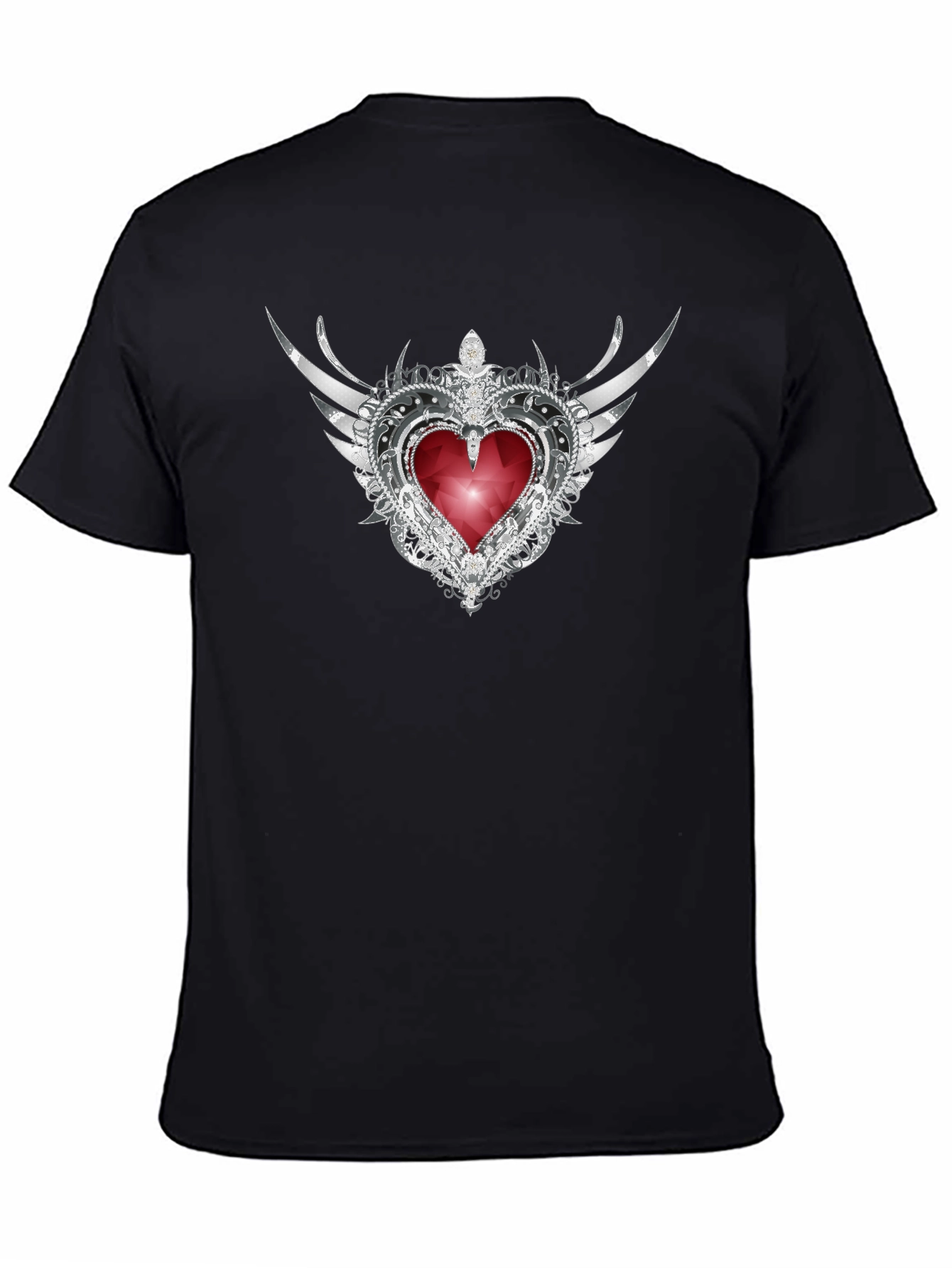 Winged Heart Gem Graphic Tee - Stylish & Unique