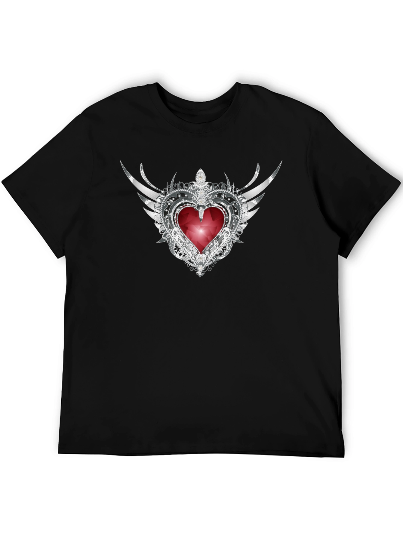 Winged Heart Gem Graphic Tee - Stylish & Unique