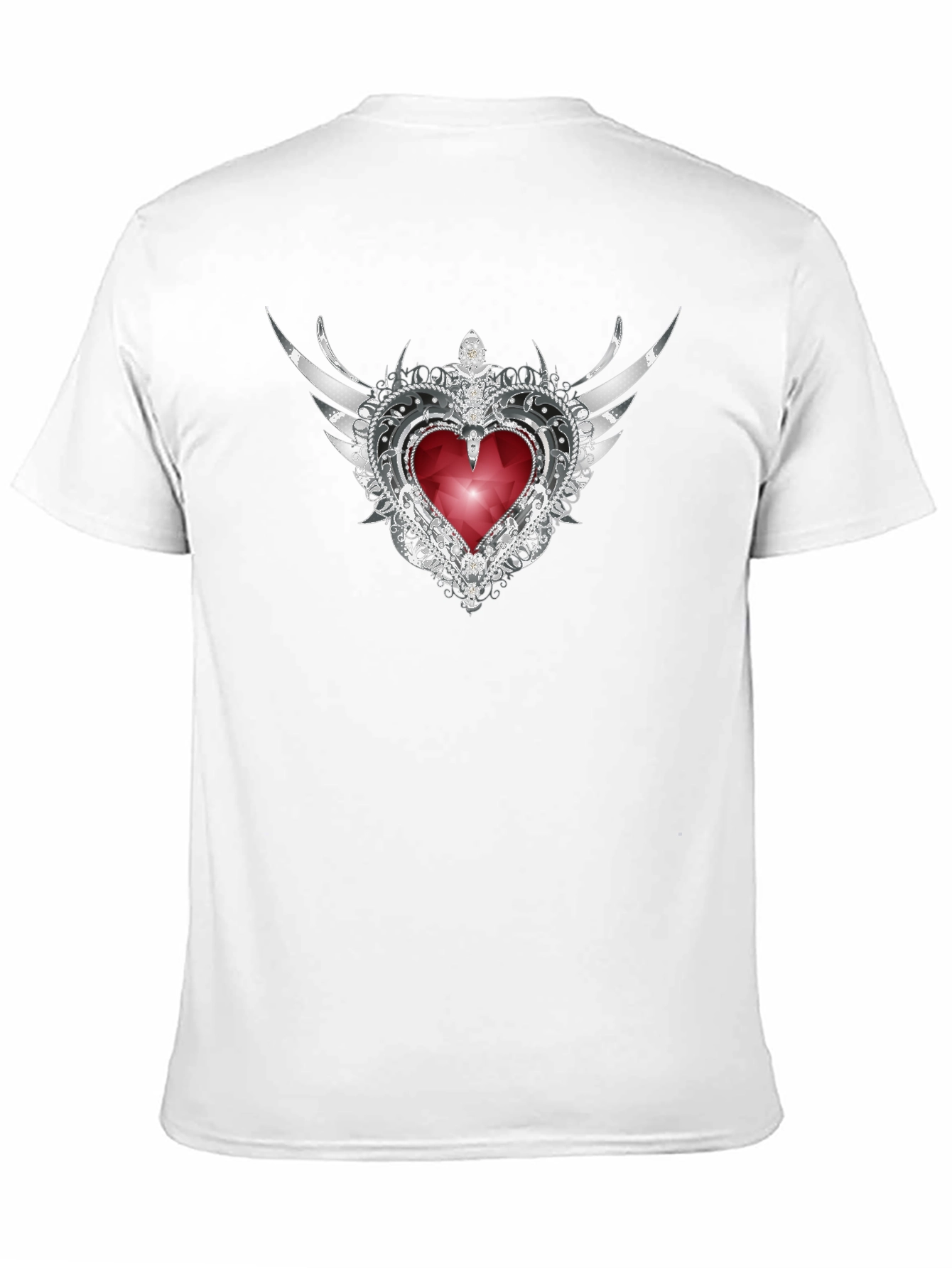 Winged Heart Gem Graphic Tee - Stylish & Unique