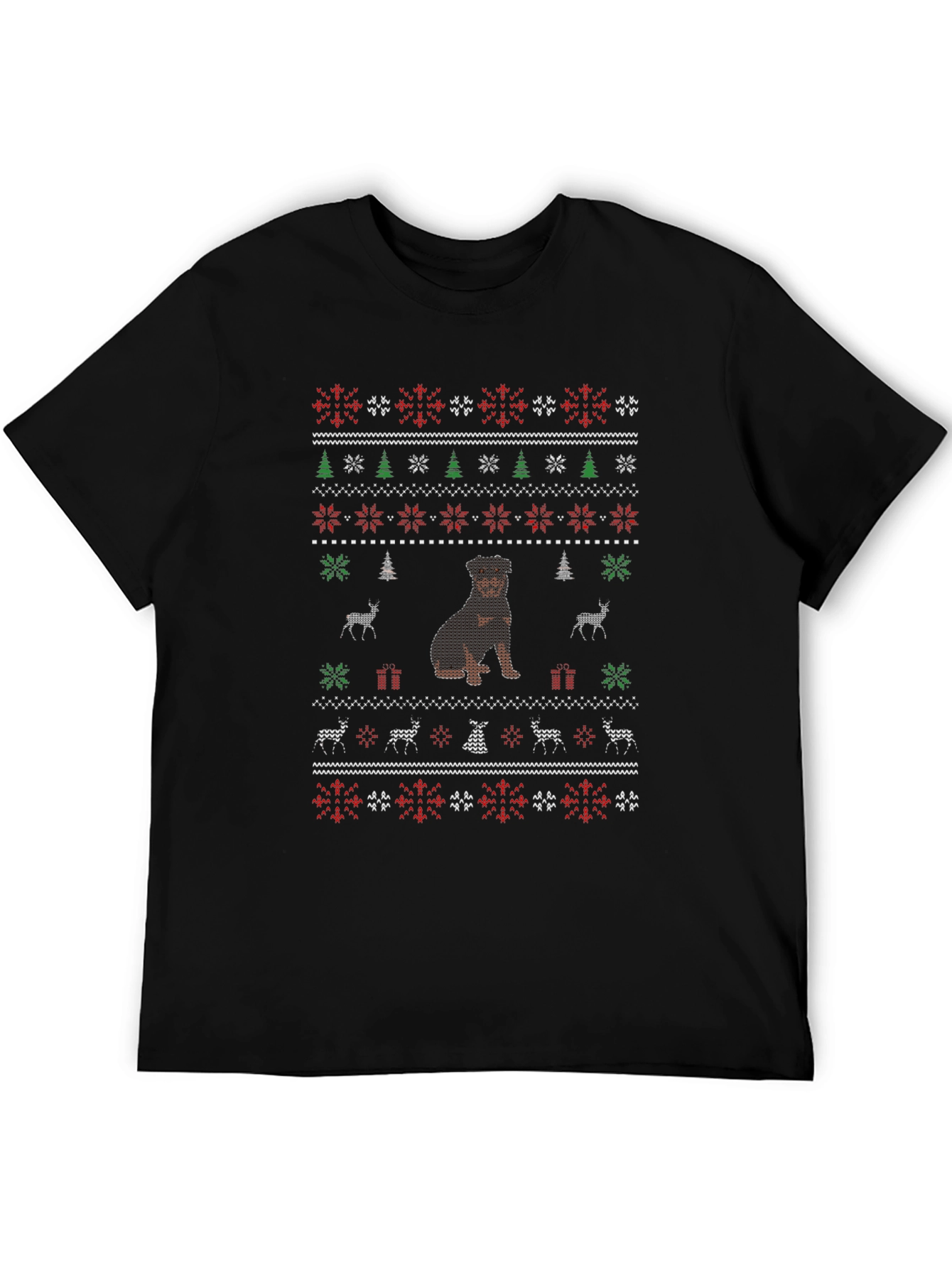 Rottweiler Christmas Ugly Sweater T-Shirt