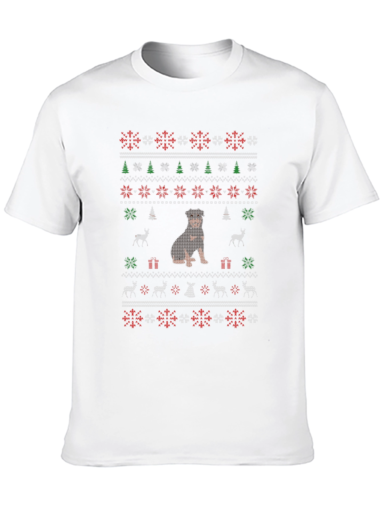 Rottweiler Christmas Ugly Sweater T-Shirt