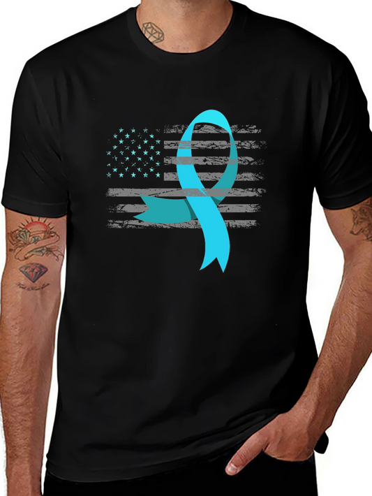 Awareness Ribbon USA Flag T-Shirt