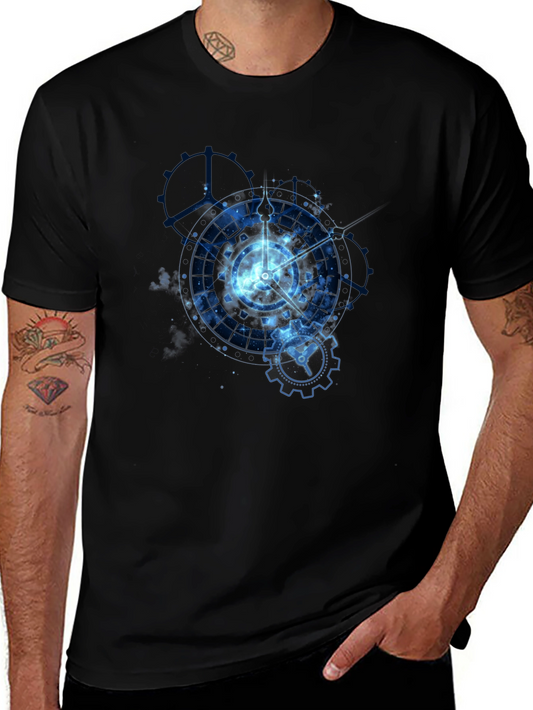Cosmic Clockwork T-Shirt - Celestial Gears Design