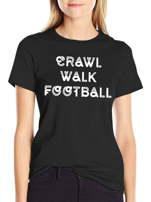 Crawl Walk Football Graphic T-Shirt - Black