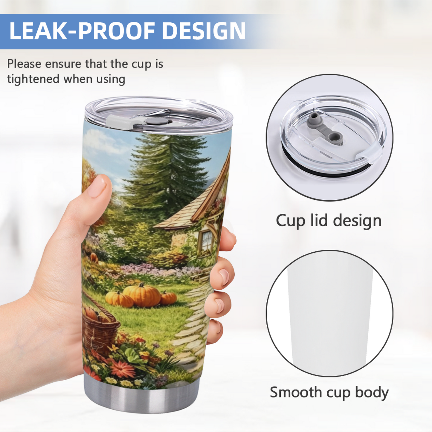 Charming Spring Cottage With Pink Tulip Garden 20oz Insulated Tumbler