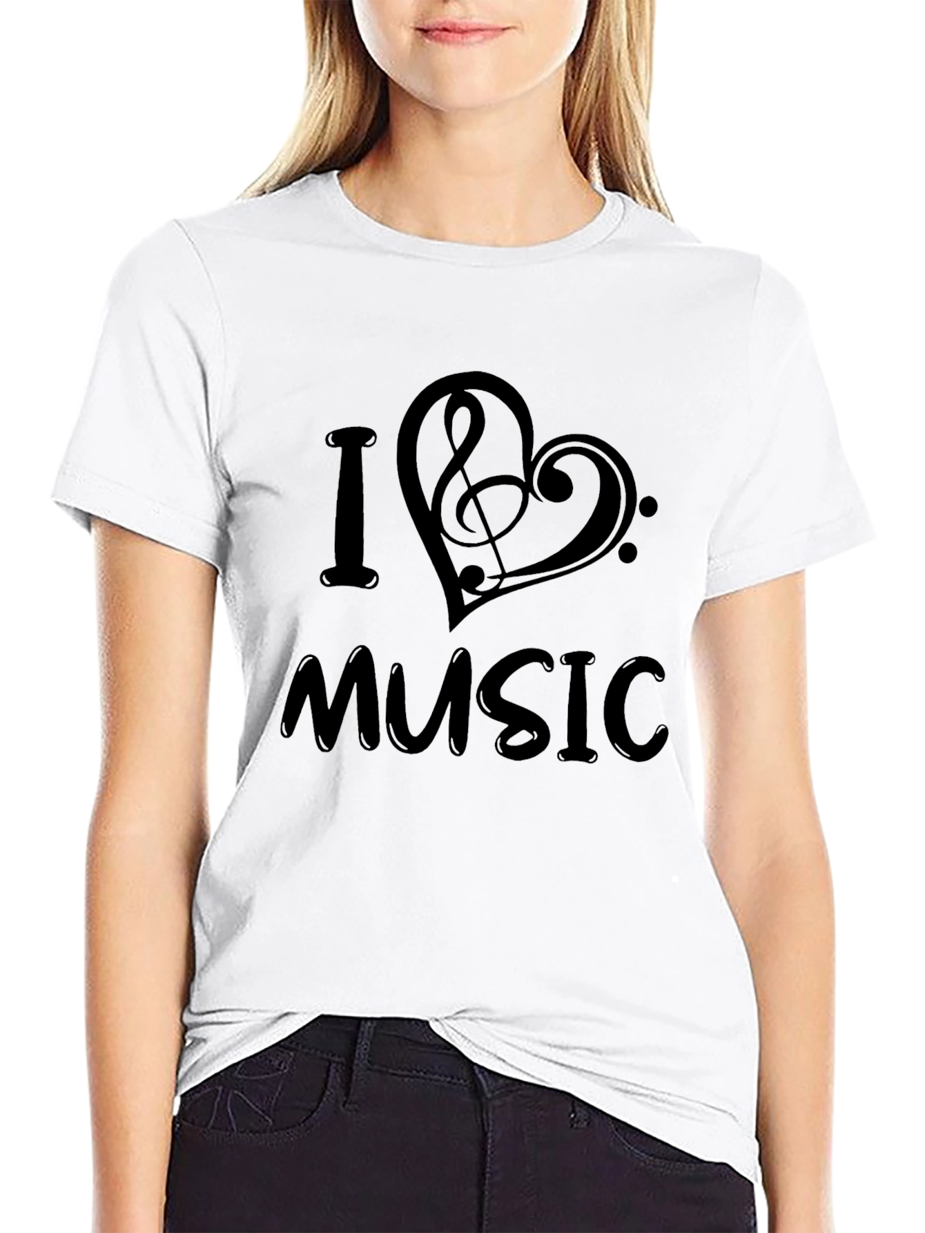 I Heart Music Black T-Shirt