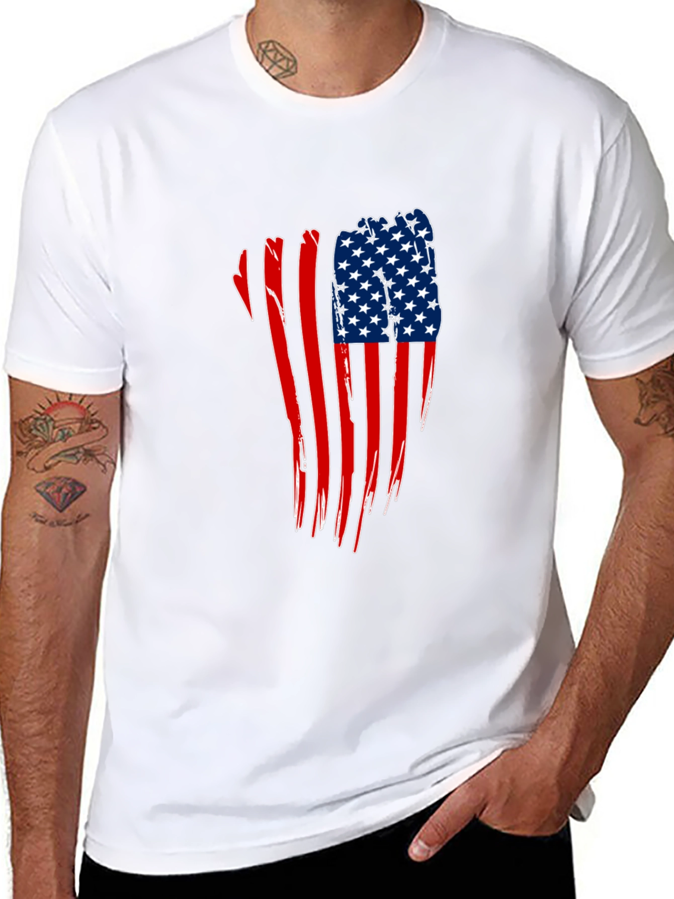 American Flag Distressed Graphic Tee