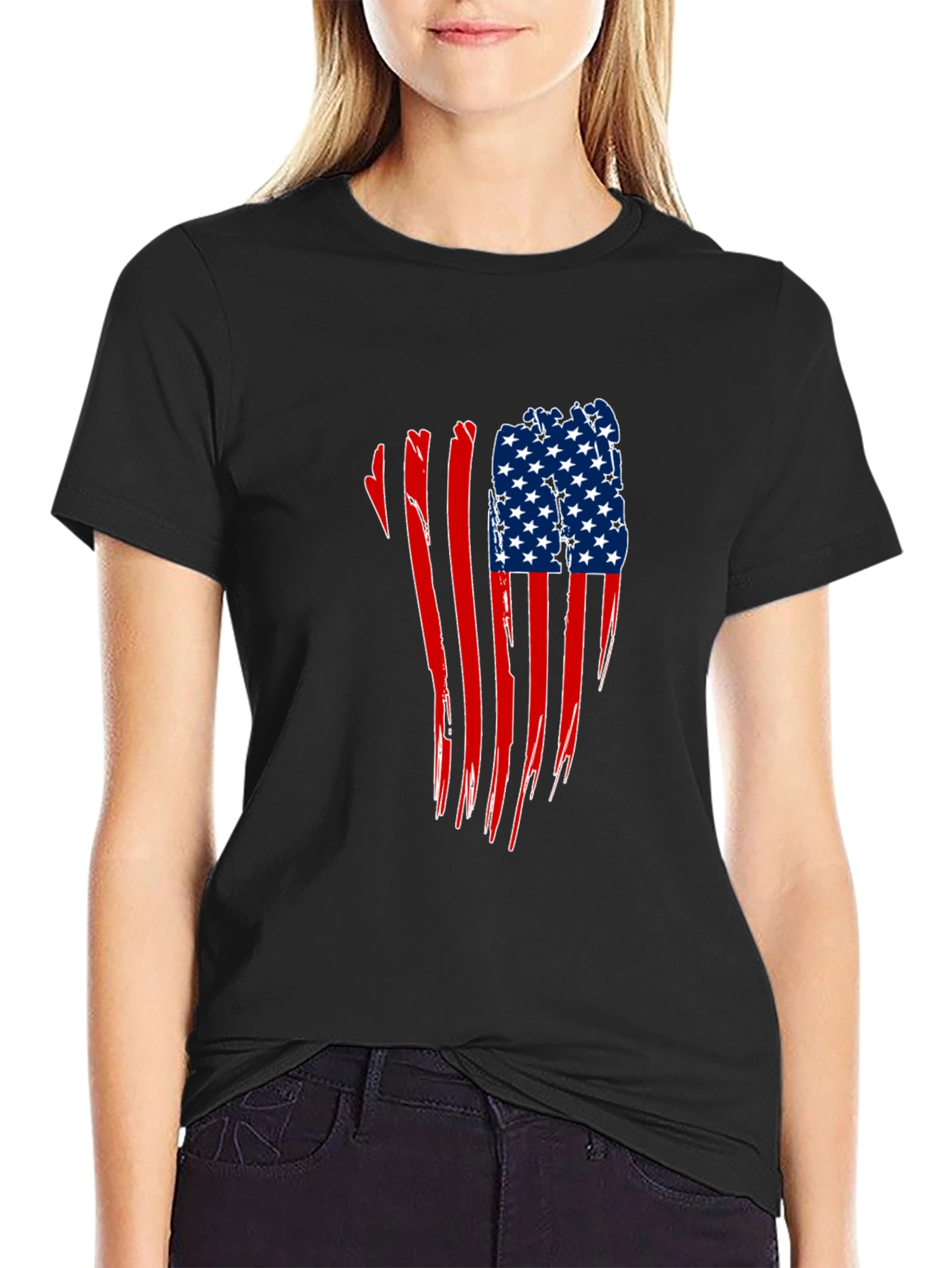 American Flag Distressed Graphic Tee