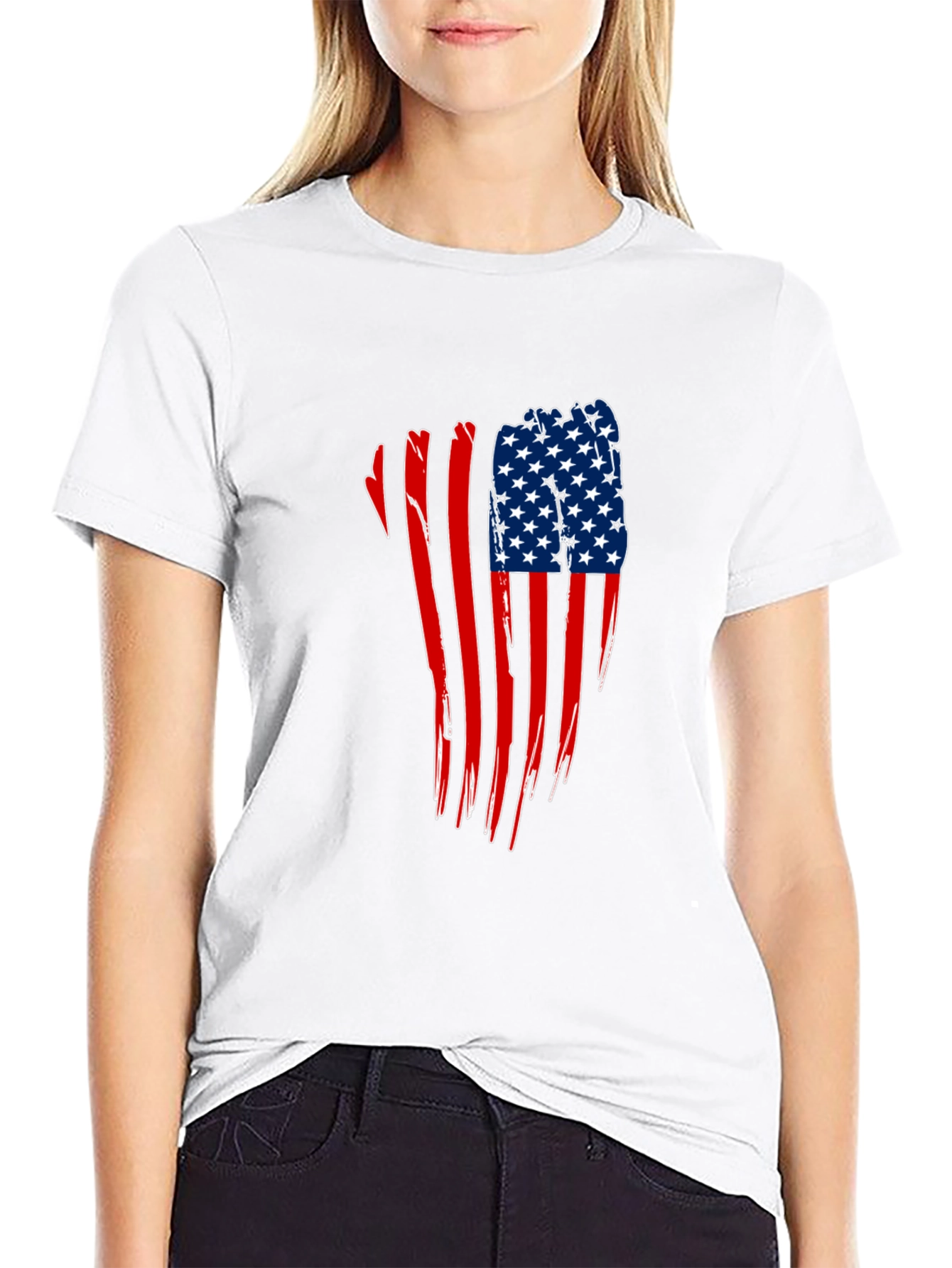 American Flag Distressed Graphic Tee