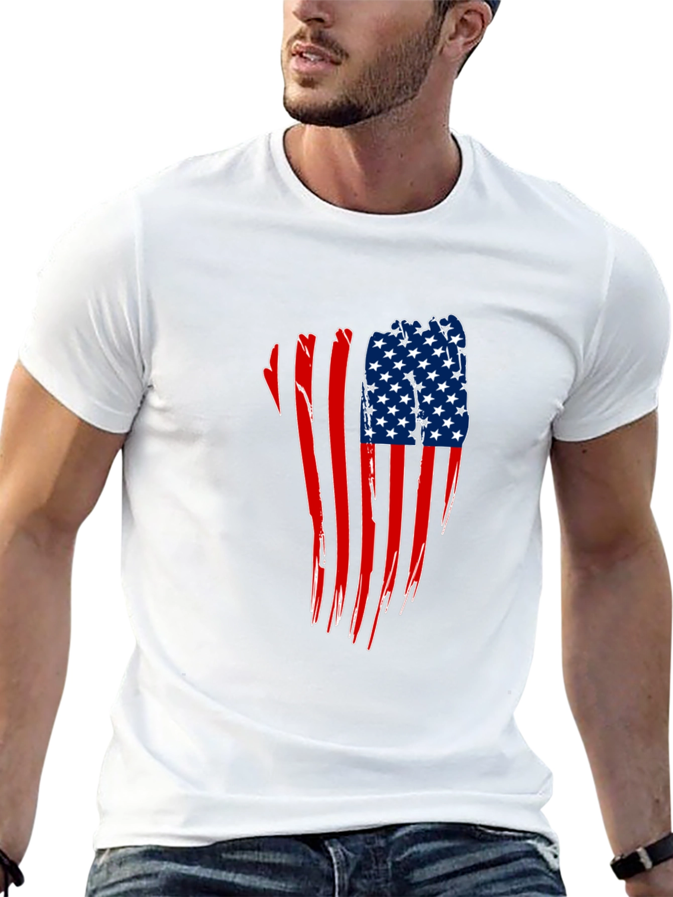 American Flag Distressed Graphic Tee