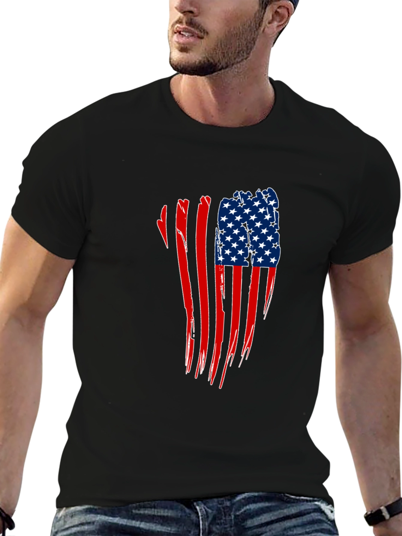 American Flag Distressed Graphic Tee