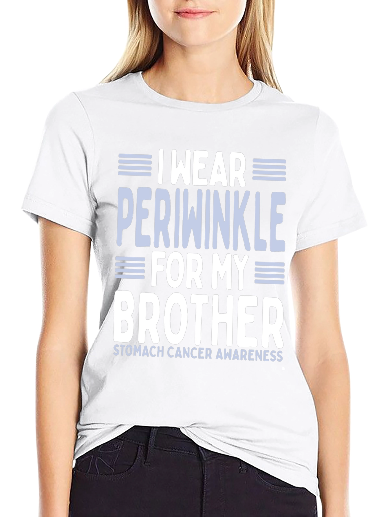 Periwinkle Ribbon Stomach Cancer Awareness T-Shirt