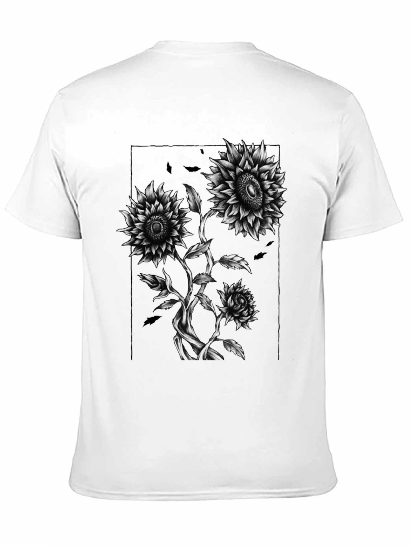 Sunflower Graphic Print Black T-Shirt