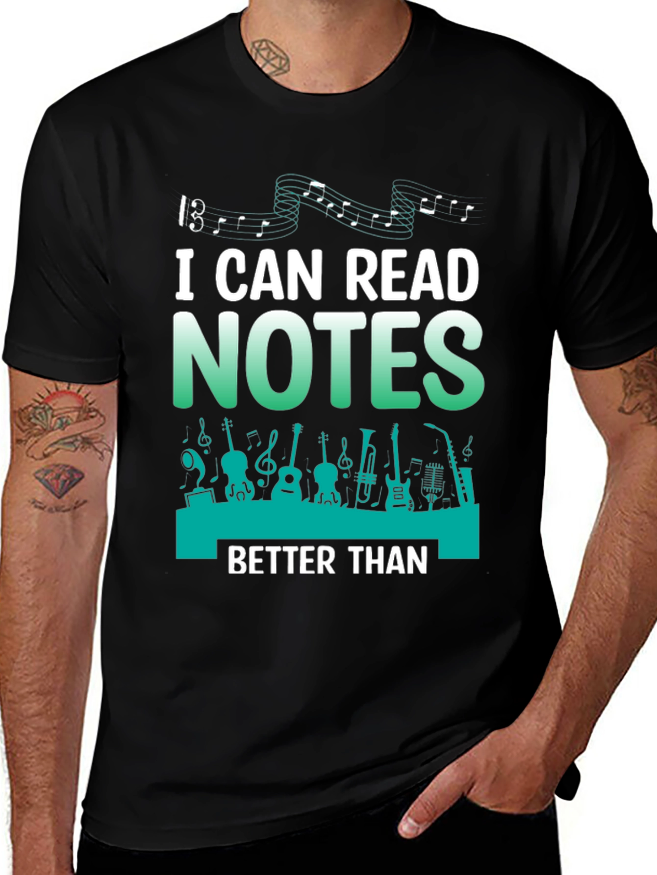 Musician T-Shirt: I Can Read Notes Better Than