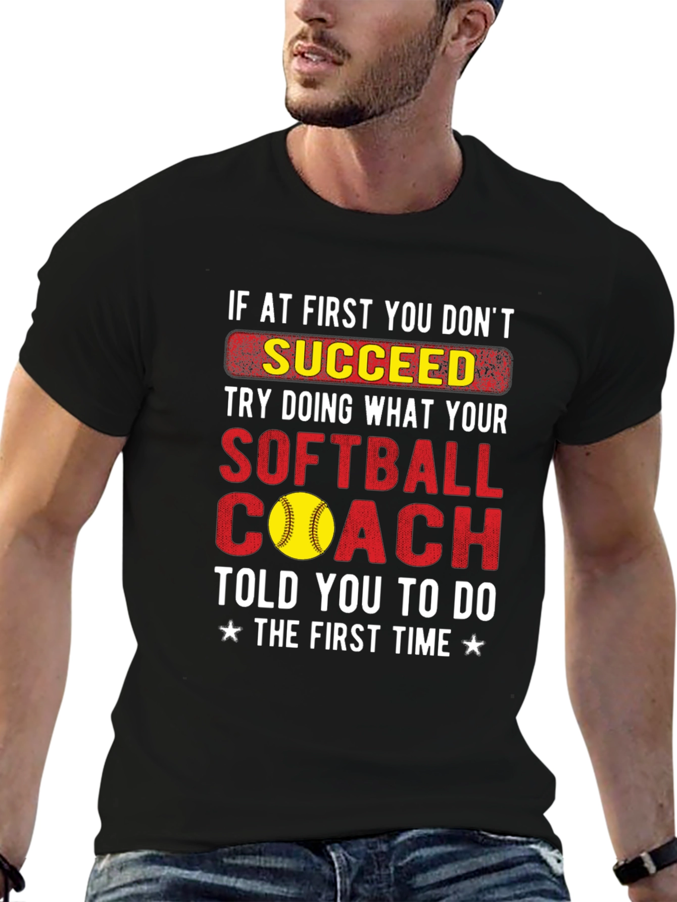 Softball Coach Graphic T-Shirt