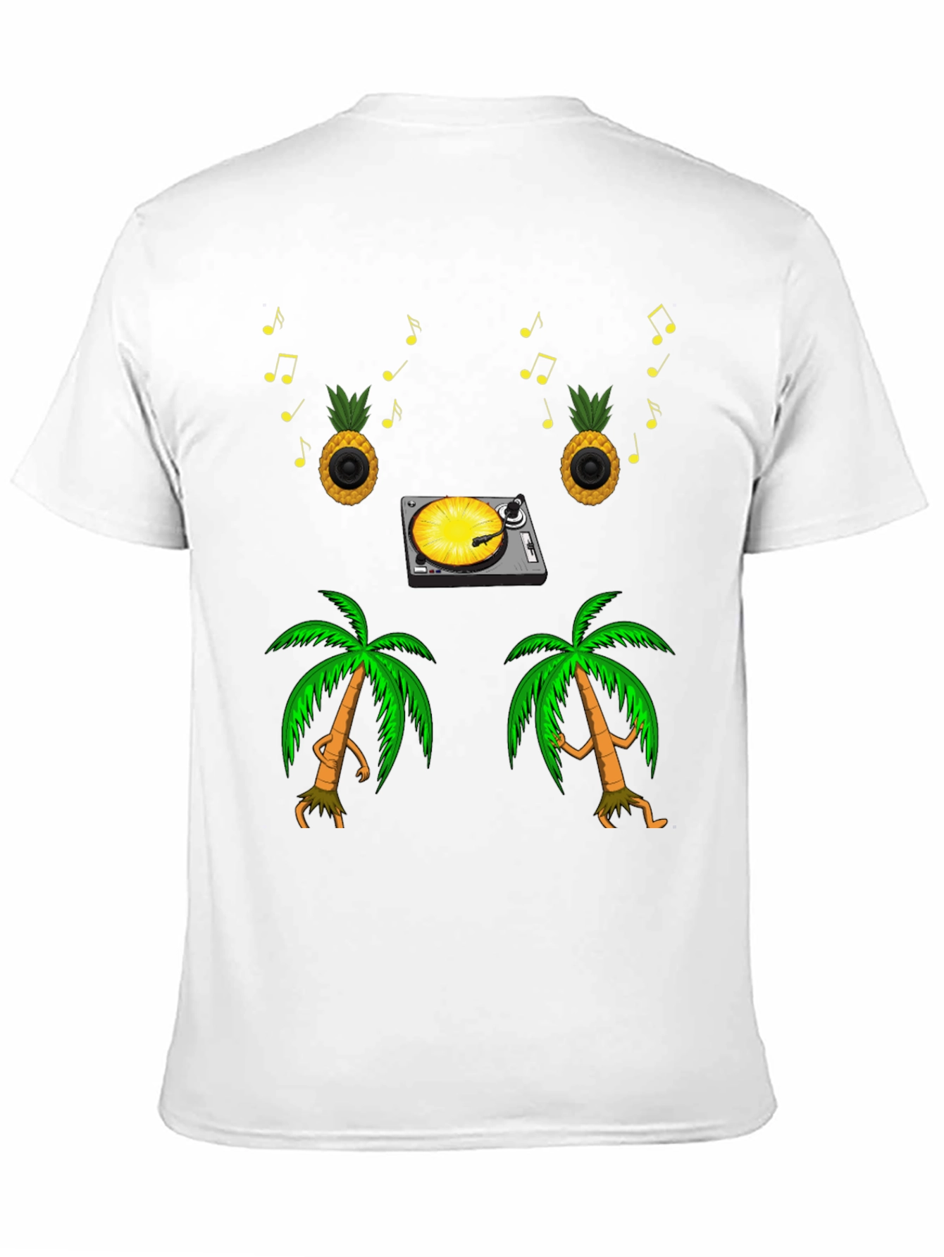 Tropical Vibe T-Shirt: Pineapple DJ & Palm Tree Dance