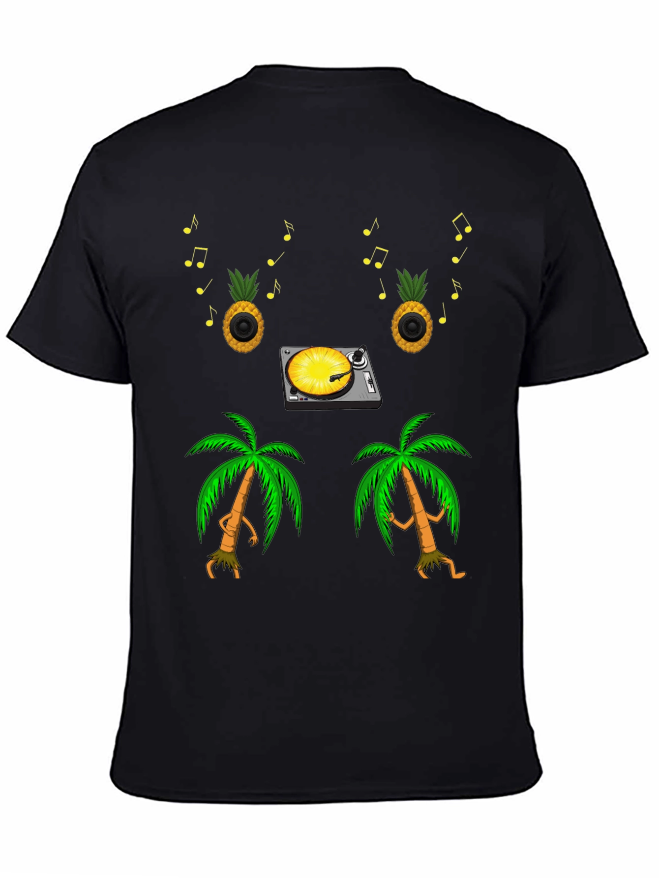 Tropical Vibe T-Shirt: Pineapple DJ & Palm Tree Dance