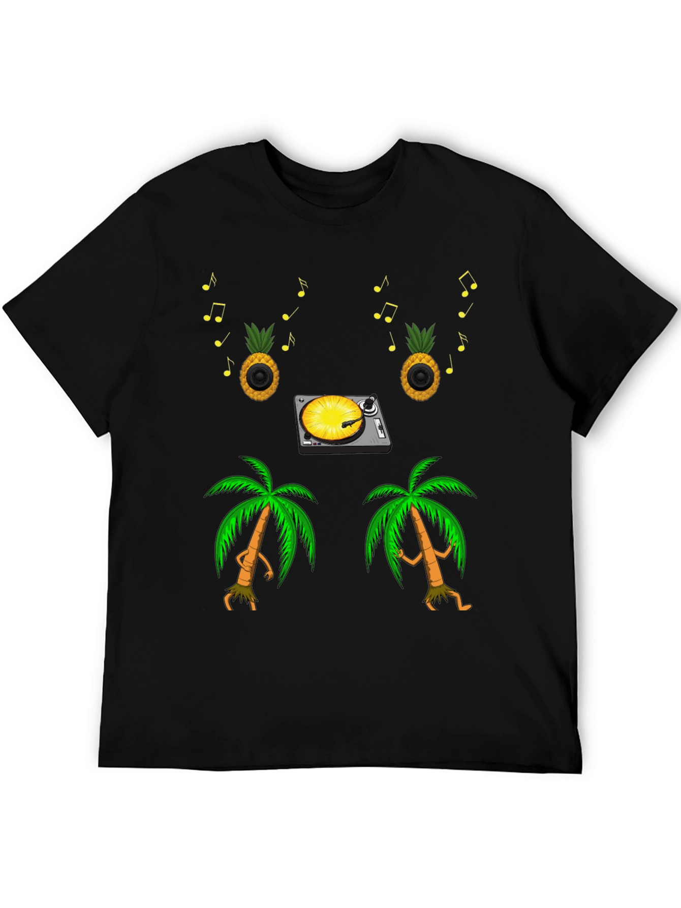 Tropical Vibe T-Shirt: Pineapple DJ & Palm Tree Dance
