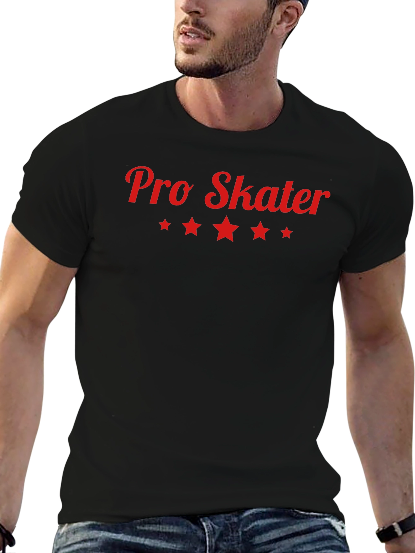 Pro Skater Graphic Tee - Black Cotton T-Shirt